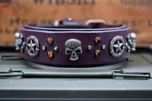 Load image into Gallery viewer, Custom Dog Collar- Leather with Conchos and Crystals
