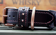 Load image into Gallery viewer, Custom Dog Collar- Leather with Conchos and Crystals
