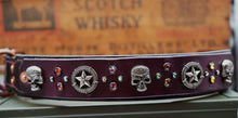 Load image into Gallery viewer, Custom Dog Collar- Leather with Conchos and Crystals
